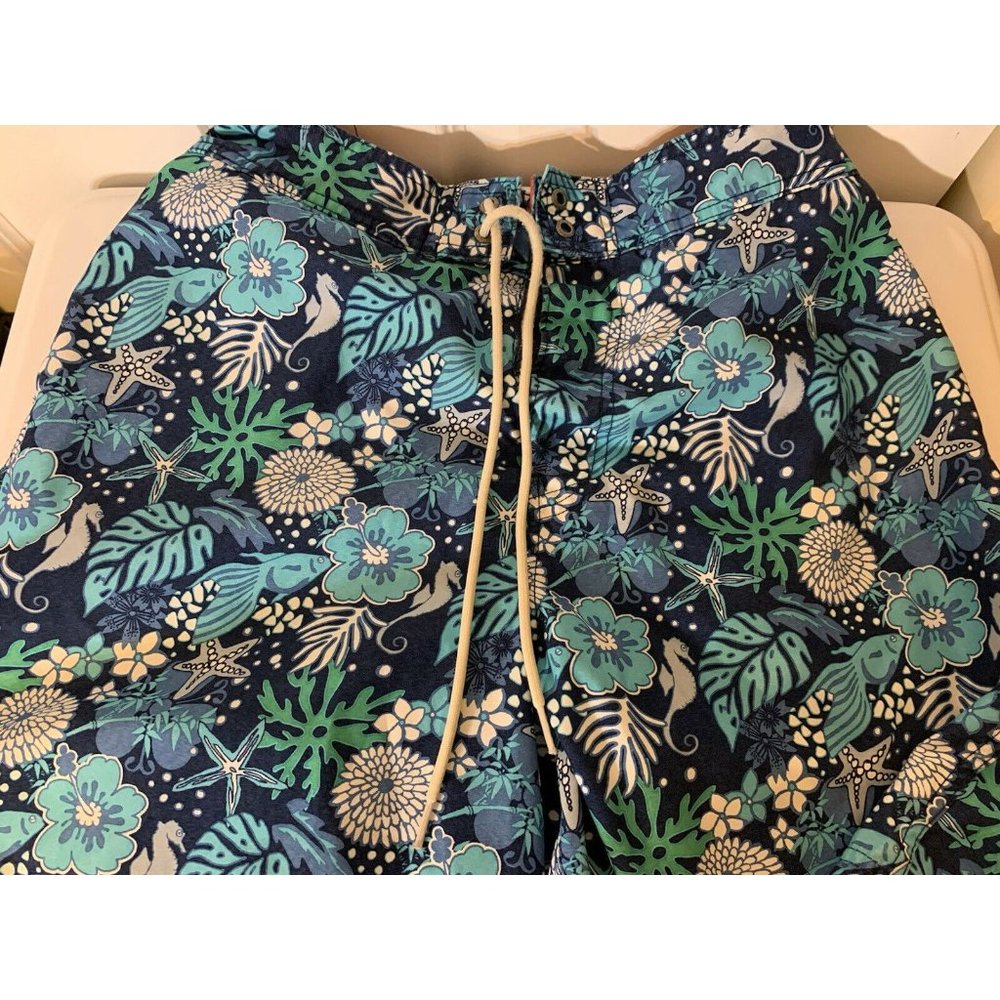 Nautica Nylon Board Shorts Swim Trunks Men’s Sz L‎ Shells Beach Swimming